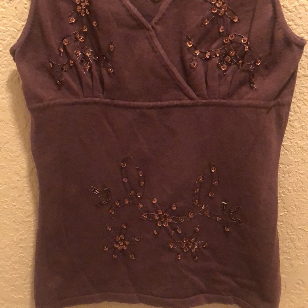 Cato Gently worn sequins top. Good condition. No stains,flaws or piling. Brown - Picture 11 of 11